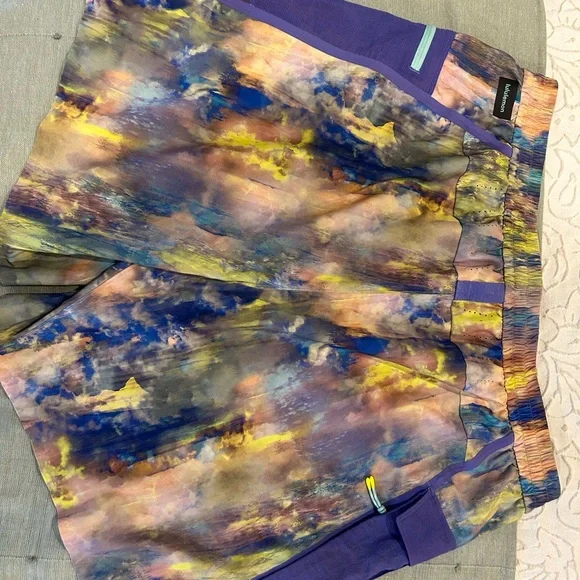 Lululemon Athletica Multicolor Shorts with Purple Waistband - Picture 2 of 4